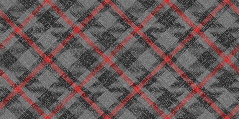 Poster - ragged old grungy fabric seamless texture bright red checkered lines on black gray squares background for gingham, plaid, tablecloths, shirts, tartan, clothes, dresses, bedding, blankets