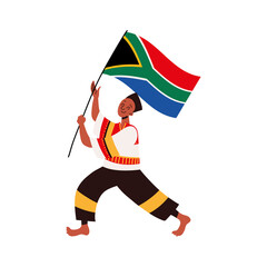 Poster - male with flag of south africa