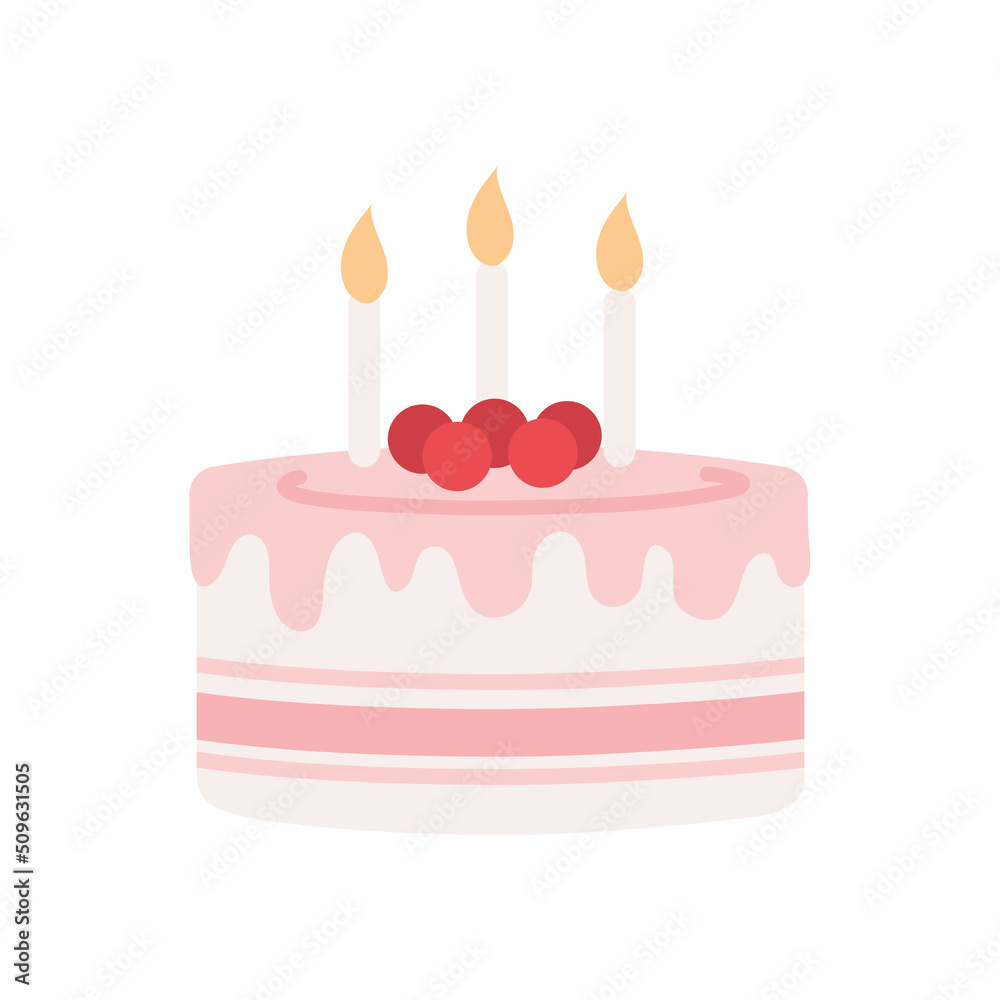 birthday cake with candles Stock Vector | Adobe Stock