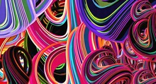 Abstract Psychedelic Fractal Background Of Stylized Watercolor Illustration, Colored Chaotically Blurred Spots And Paint Strokes Of Different Sizes And Shapes