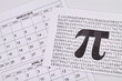 Pi number day in 14 march. Paper with full pi number. White paper calendars.