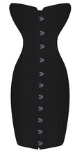 Black Corset  Dress. Vector Illustration