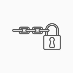 Wall Mural - chain with lock icon, lock vector, chain illustration