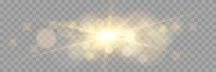 Wall Mural - vector transparent sunlight special lens flare light effect. png