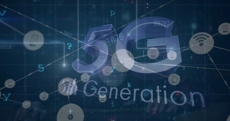 Poster - Animation of digital interface and network of connections over hacker
