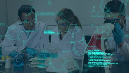 Poster - Animation of science data processing over diverse group of scientist in laboratory