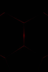 3d Rendering Hexagonal background, depth of field effect. Futuristic cellular 3d panel with hexagons and neon light. Geometric background for phone design