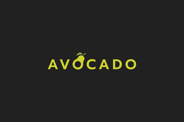 avocado logo with lettering and avocado as letter 