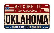 Welcome To Oklahoma Vintage Rusty License Plate