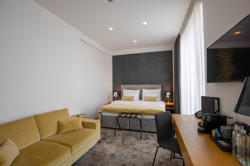 Wall Mural - Hotel apartment interior with master bed