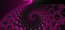Fractal Neon Pink Spirals. Digitally Generated Background.