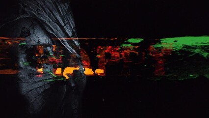 Wall Mural - happy halloween horror glitch 4k loop features a glitchy and grungy happy halloween text with fright