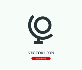 Poster - Globe vector icon. Editable stroke. Symbol in Line Art Style for Design, Presentation, Website or Mobile Apps Elements, Logo. Earth symbol illustration. Pixel vector graphics - Vector