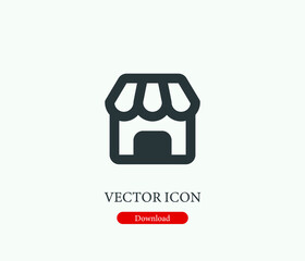 Poster - Store vector icon. Editable stroke. Symbol in Line Art Style for Design, Presentation, Website or Mobile Apps Elements, Logo.  Shop symbol illustration. Pixel vector graphics - Vector