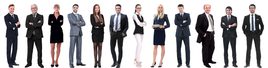 Wall Mural - group of successful business people isolated on white