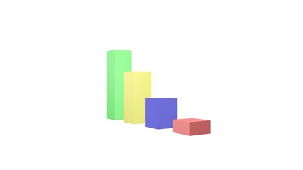 Poster - Graph columns. Financial report. Business. 3D rendering.
