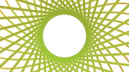 Poster - Green circular decoration from ribbons. Rendering.