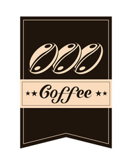 Sticker - coffee label flat icon