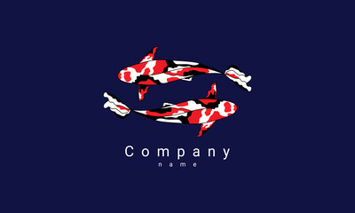 Wall Mural - koi fish logo 