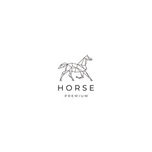 Horse Geometric Logo Icon Design Template