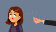 Woman Rolling Her Eyes at Man Explaining Condescending Vector Cartoon. Unhappy girl unwilling to accept oversimplified explanations from a male colleague 
