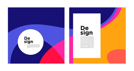 Aufkleber - Vector colorful abstract geometric and curve for banner social media template