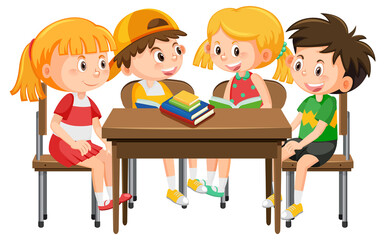 Wall Mural - Students sitting on school desk