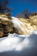 Waterfall in winter season.