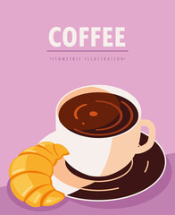 Poster - cup and croissant