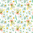 Colorful easter seamless patterns. Easter set. Watercolor illustration on white background