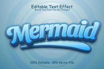 Mermaid Guardian Editable Text Effect 3 Dimension Emboss Modern Style