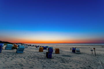 Sticker - Sunset at the beach on Juist, East Frisian Islands, Germany.