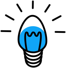 Poster - light bulb, electrical lighting item isolated on white background. symbol of new idea, creative proj