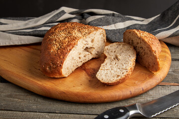 loaf of bread on table