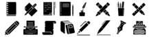 Writing Vector Icon Set. Notes Illustration Sign Collection. Notice Symbol.