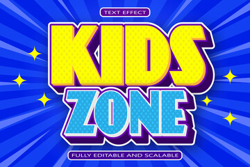 Canvas Print - Kids Zone editable Text effect 3 Dimension emboss Comic style