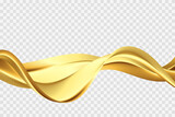 Fototapeta Kuchnia - Luxury background with shiny golden lines elements, cover design. Abstract golden wave flow.