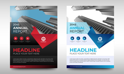 Wall Mural - Set of Corporate Book Cover Design Template in A4. Black, Red, and Blue. Can be adapt to Brochure, Annual Report, Magazine,Poster, Business Presentation, Portfolio, Flyer, Banner, Website.