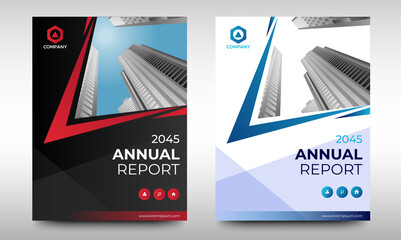 Wall Mural - Set of Corporate Book Cover Design Template in A4. Black, Red, and Blue. Can be adapt to Brochure, Annual Report, Magazine,Poster, Business Presentation, Portfolio, Flyer, Banner, Website.