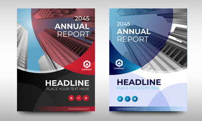 Wall Mural - Set of Corporate Book Cover Design Template in A4. Black, Red, and Blue. Can be adapt to Brochure, Annual Report, Magazine,Poster, Business Presentation, Portfolio, Flyer, Banner, Website.