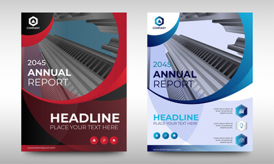Wall Mural - Set of Corporate Book Cover Design Template in A4. Black, Red, and Blue. Can be adapt to Brochure, Annual Report, Magazine,Poster, Business Presentation, Portfolio, Flyer, Banner, Website.