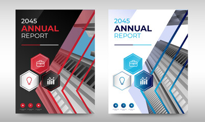 Wall Mural - Set of Corporate Book Cover Design Template in A4. Black, Red, and Blue. Can be adapt to Brochure, Annual Report, Magazine,Poster, Business Presentation, Portfolio, Flyer, Banner, Website.