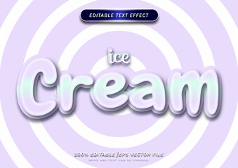 Poster - Ice cream text editable effect. simple style design