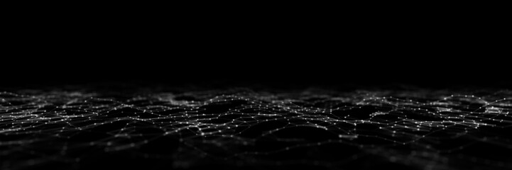 Poster - Futuristic digital data transfer concept. High-speed data flow of cryptocurrency servers. Blockchain technology. 3D rendering.