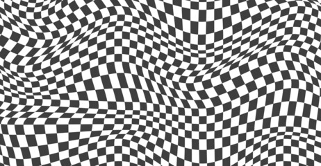 Checkered background with distorted squares