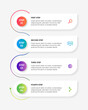 © Mhize ID - Colorful infographic geometrics steps. Modern 4 steps infographic layout presentation. Orange, blue, purple, and green color options.
