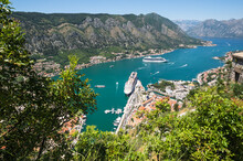 Panorama Of The Bay Of Kotor And The Town