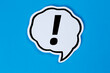 Exclamation mark attention notification alert alarm notice symbol speech bubble communication concept talking saying