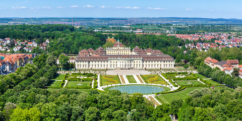 Ludwigsburg Castle aerial photo view panorama architecture travel in Germany