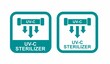 UV-C sterilization badge logo template. Suitable for health information and product label